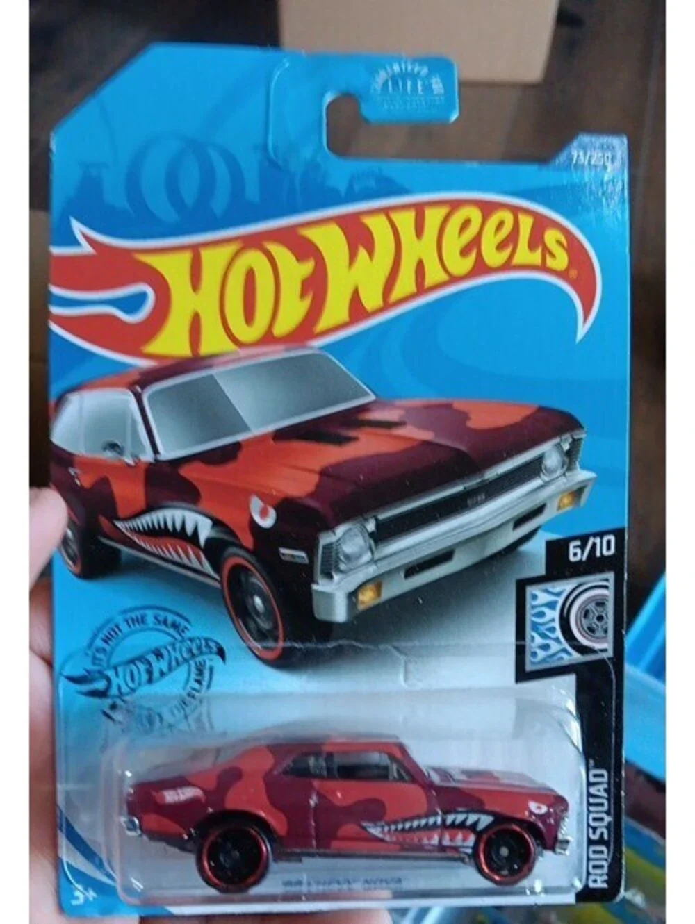 Hot Wheels Red Camo 68 Chevy Nova Rod Squad